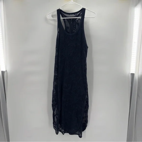 RAG & BONE New York $495 Navy Mesh Lace Lined Stella Midi Dress Size S - Picture 4 of 13